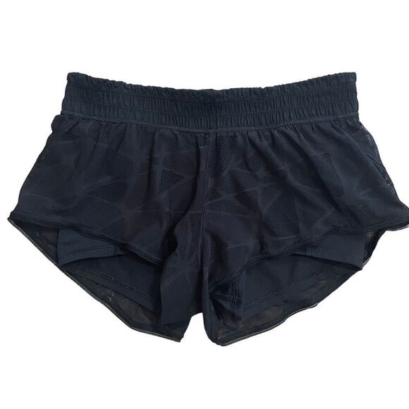 lululemon athletica Pants - Lululemon City Sky Run By Shorts Black Lace Overlay Size 4 Running Gym